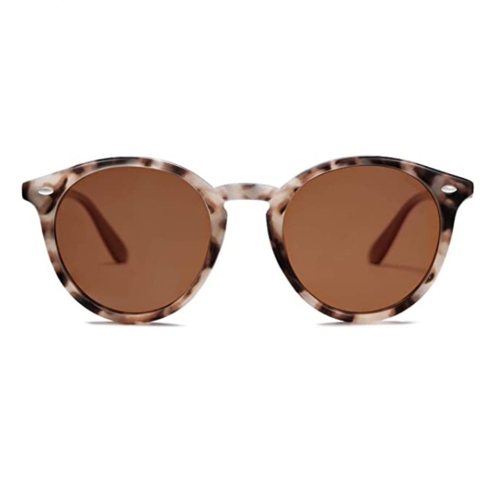🕶Brown Lenses Round Polarized Sunglasses for Women Men Classic Vintage